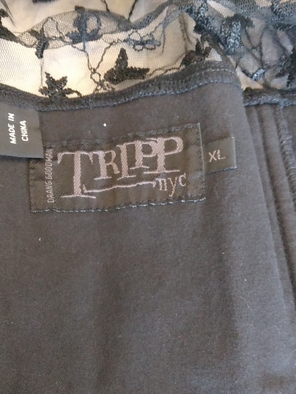 Tripp NYC Black Lace-Trim Corset Top - Picture 3 of 3